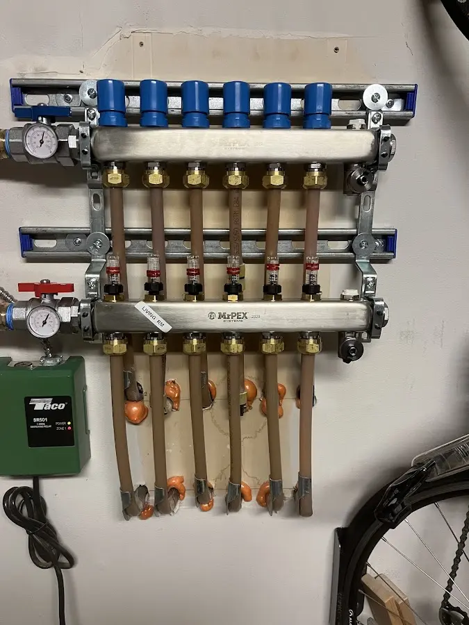 Plumber performing Gas Line Installation at a residential property in Reidsville